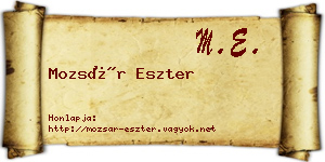 Mozsár Eszter névjegykártya